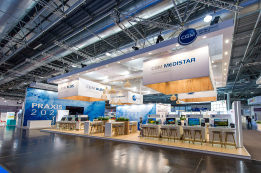 Messestand auf einer Messe in Düsseldorf