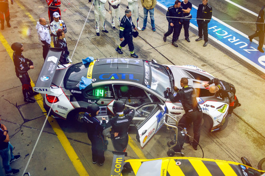 Rennauto in Vorbereitung auf das Rennen